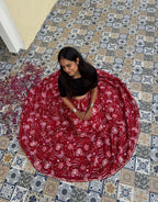 Gulabi Shehar Women Printed Skirt - Delhi Red Floral