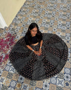 Gulabi Shehar Women Printed Skirt - ZigZag - Black Gulmohar