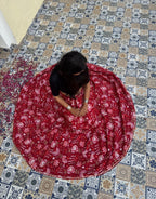 Gulabi Shehar Women Printed Skirt - Delhi Red Floral