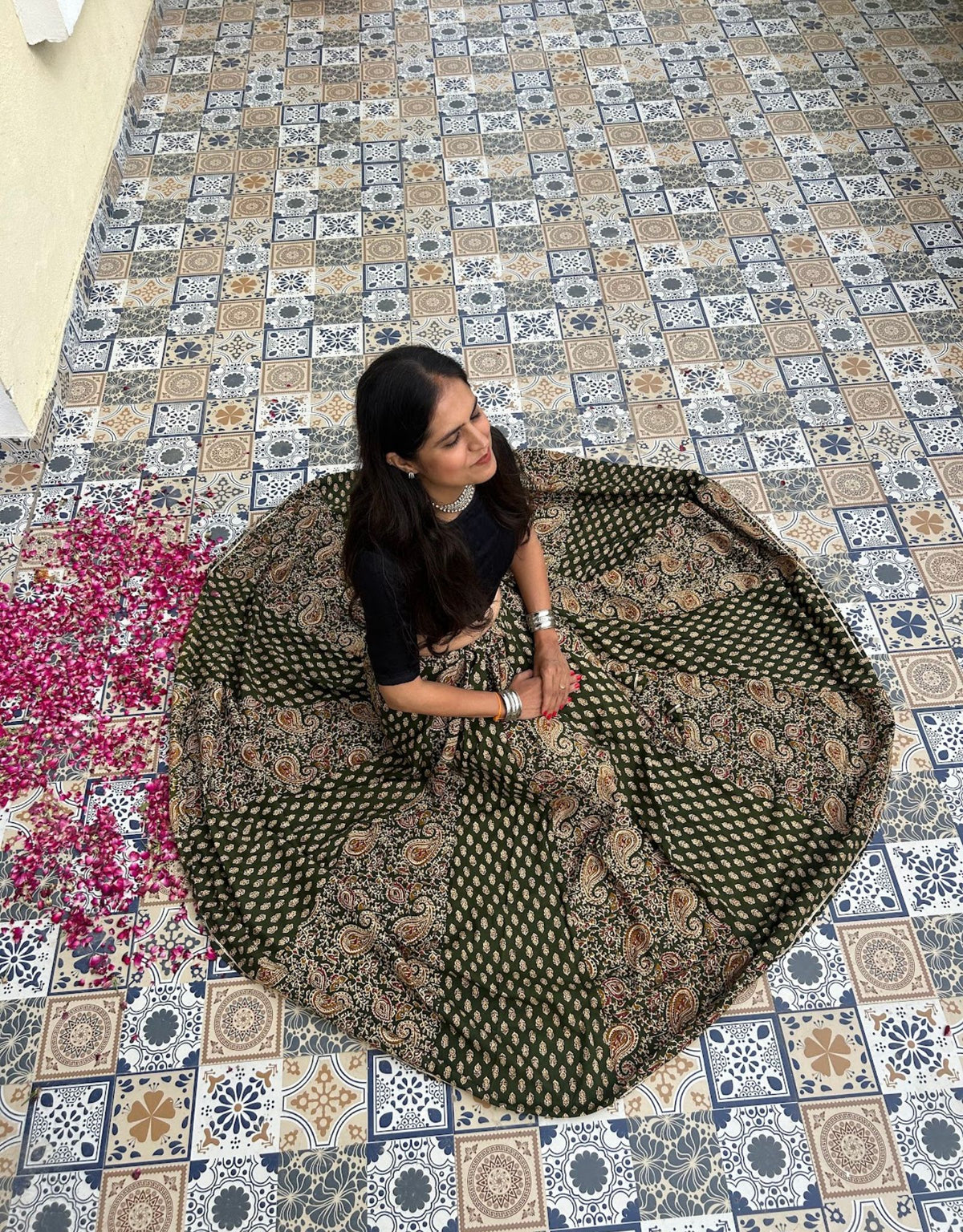Gulabi Shehar Women Printed Skirt - Bangalore Garden Butti - Paisley