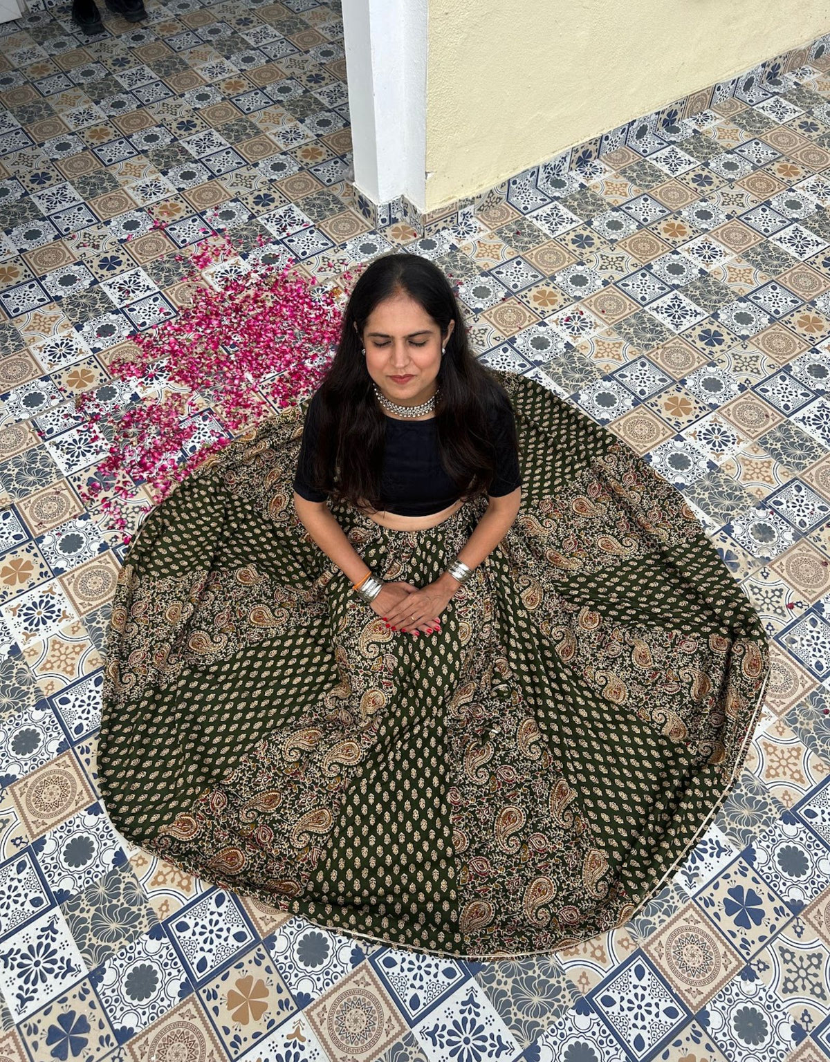 Gulabi Shehar Women Printed Skirt - Bangalore Garden Butti - Paisley