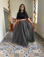 Gulabi Shehar Women Printed Skirt - Black ZigZag