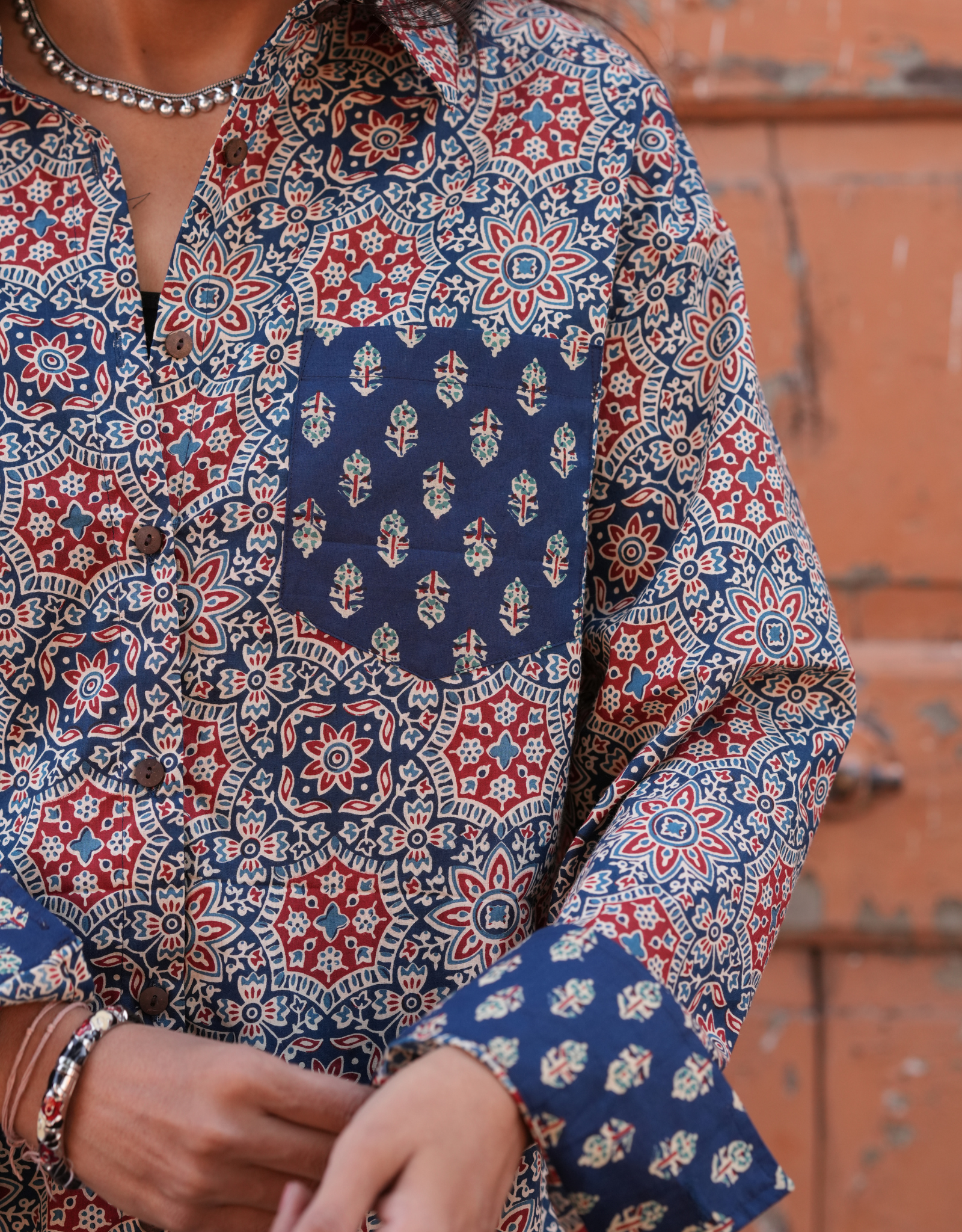 Ajrakh Mandala Cotton Oversized Shirt