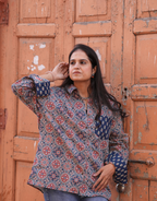 Ajrakh Mandala Cotton Oversized Shirt