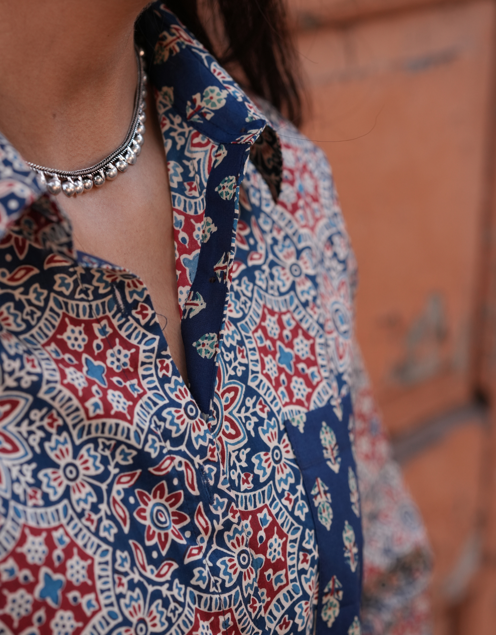 Ajrakh Mandala Cotton Oversized Shirt