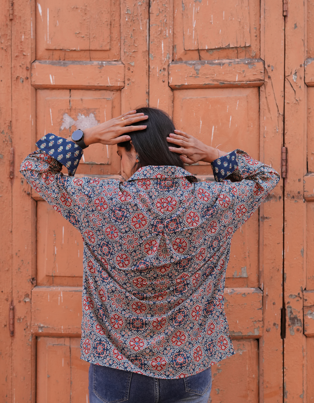 Ajrakh Mandala Cotton Oversized Shirt