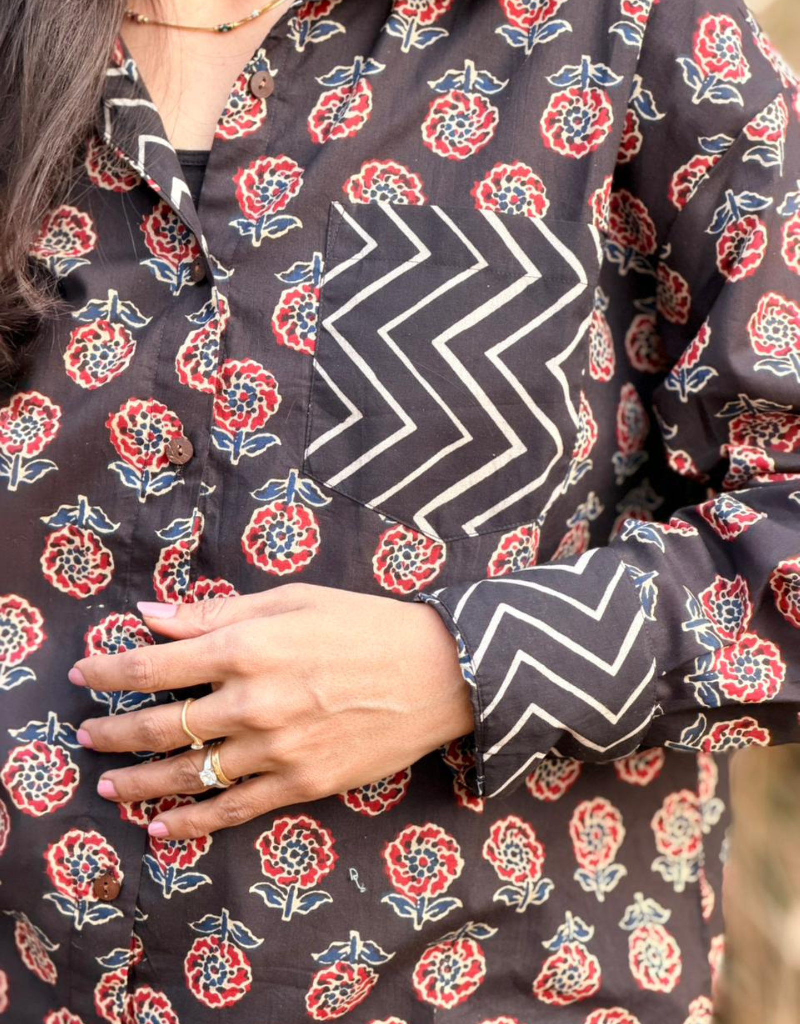 Black Gulmohar Cotton Oversized Shirt