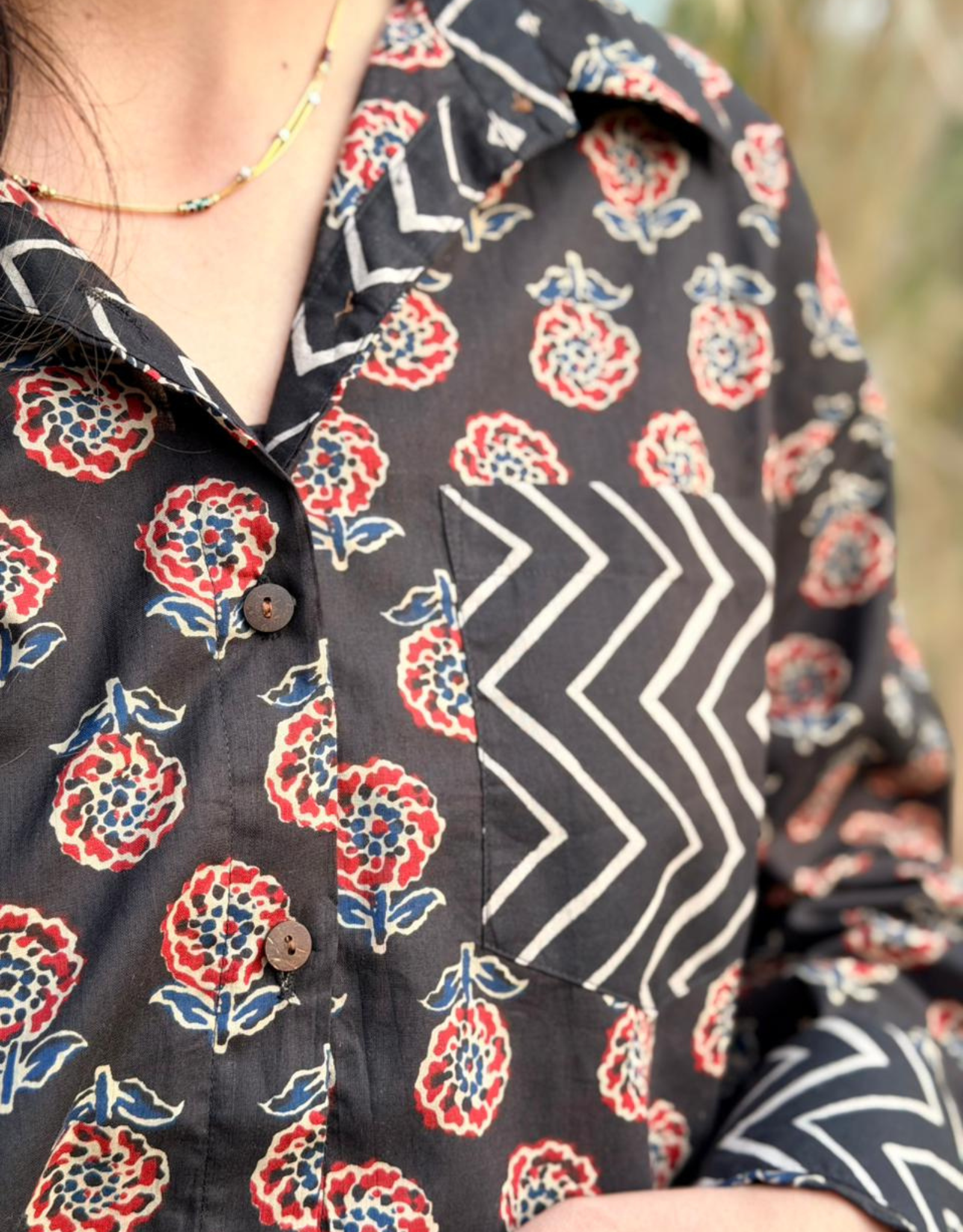 Black Gulmohar Cotton Oversized Shirt