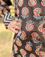 Black Gulmohar Cotton Oversized Shirt Without Pocket