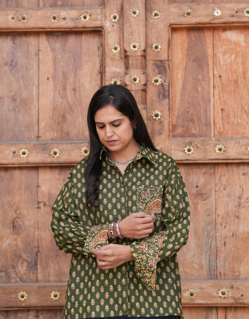 Bangalore Garden Butti Cotton Oversized Shirt