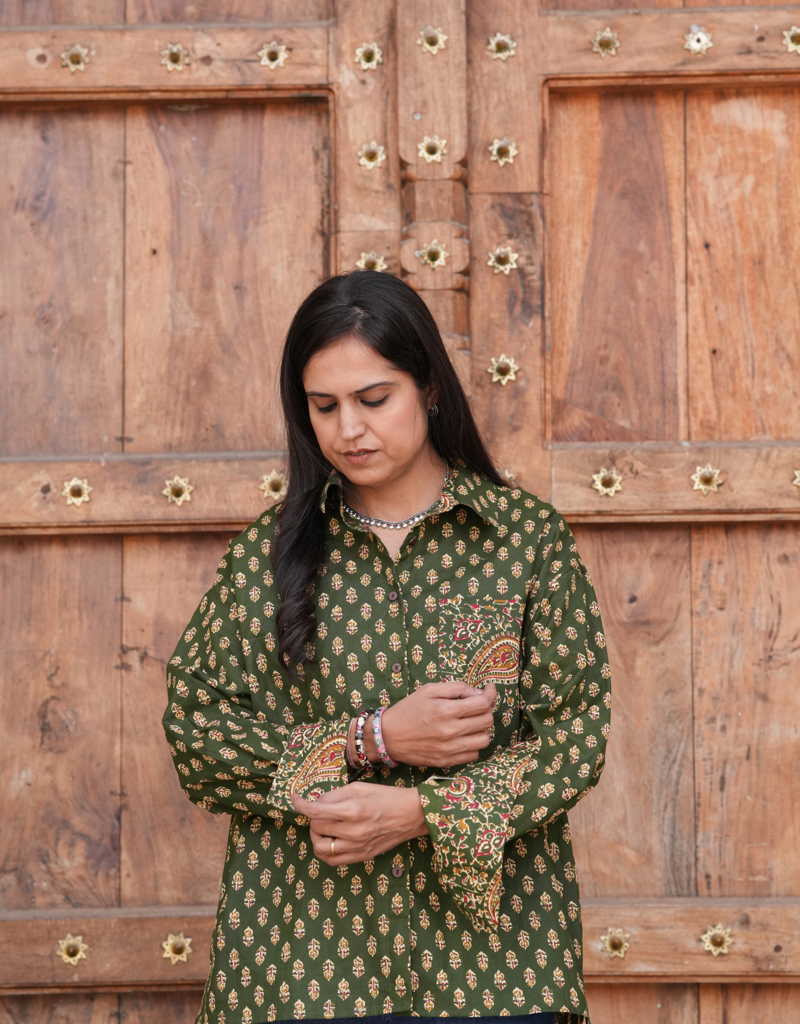 Bangalore Garden Butti Cotton Oversized Shirt