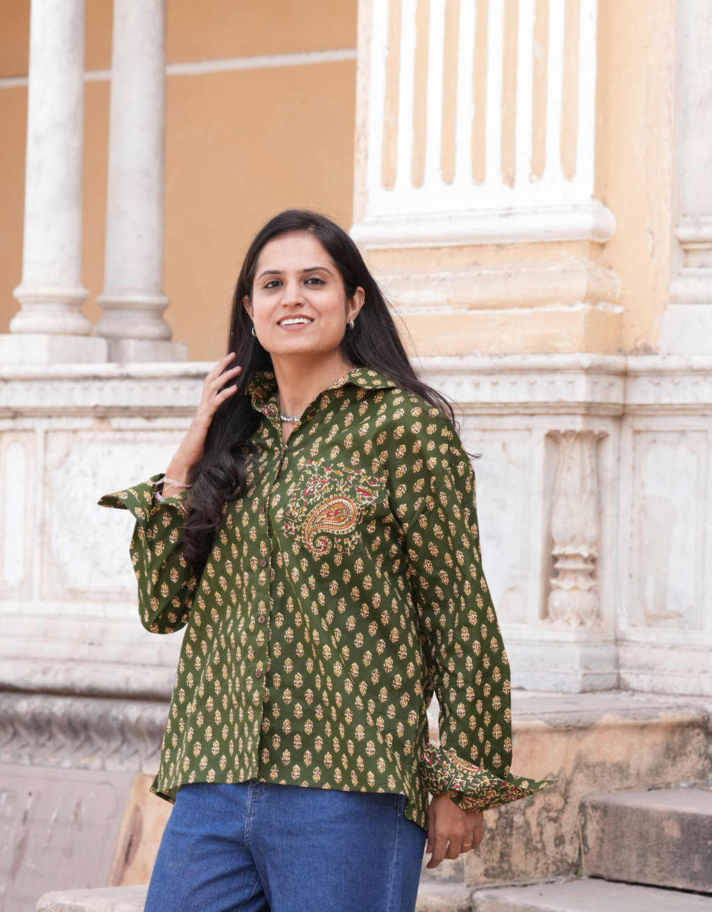 Bangalore Garden Butti Cotton Oversized Shirt