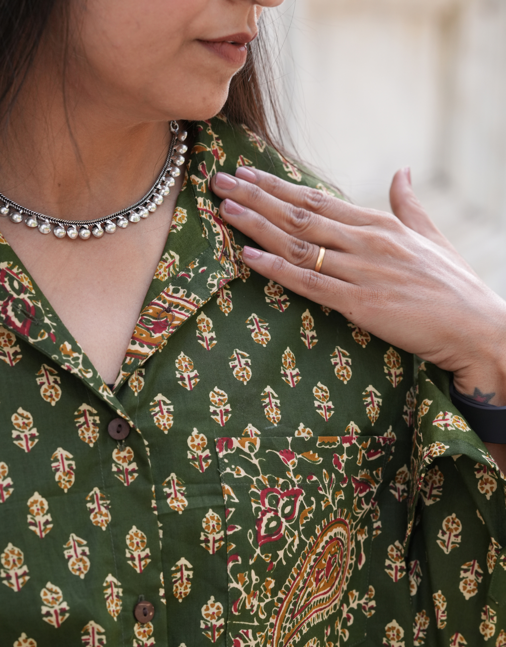 Bangalore Garden Butti Cotton Oversized Shirt