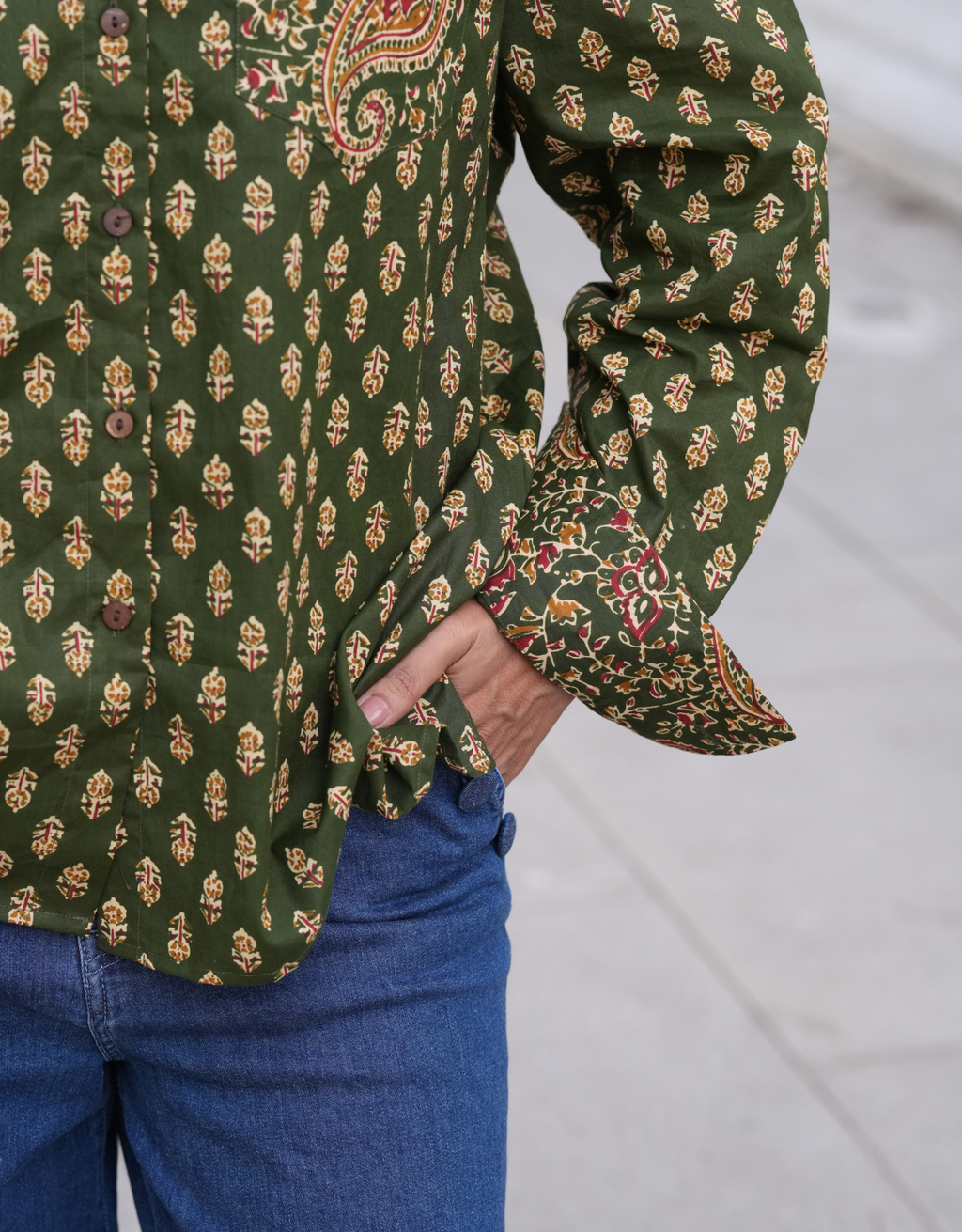 Bangalore Garden Butti Cotton Oversized Shirt