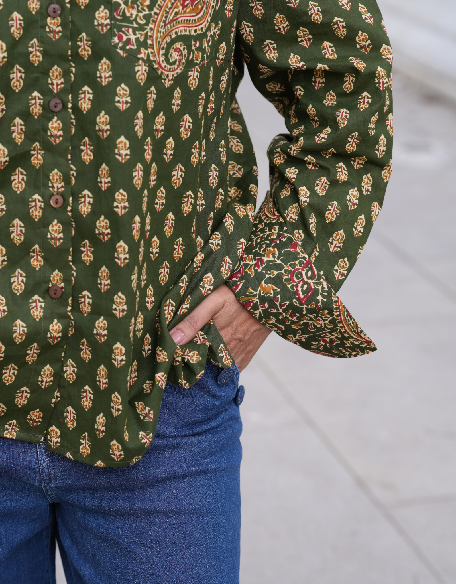 Bangalore Garden Butti Cotton Oversized Shirt