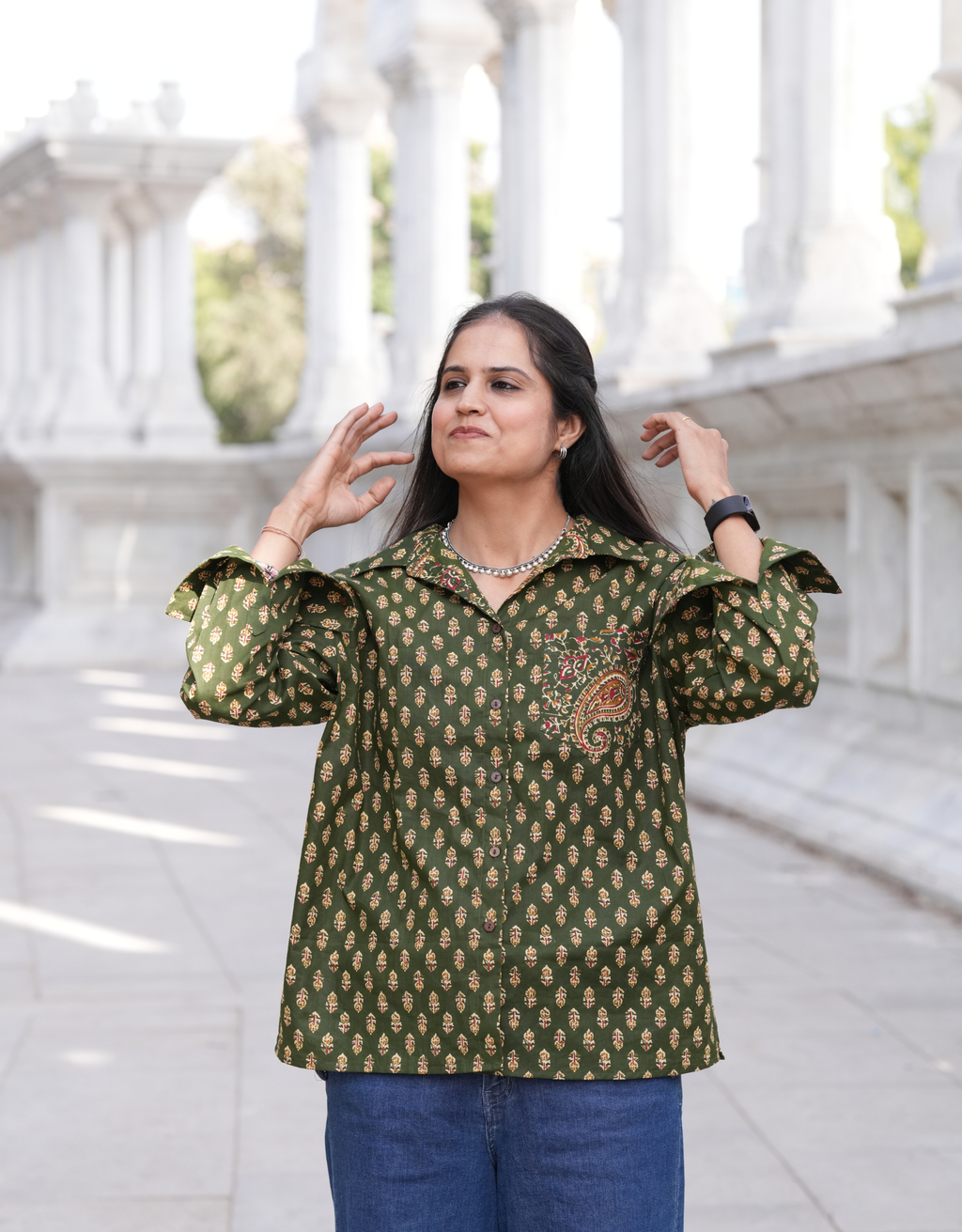 Bangalore Garden Butti Cotton Oversized Shirt