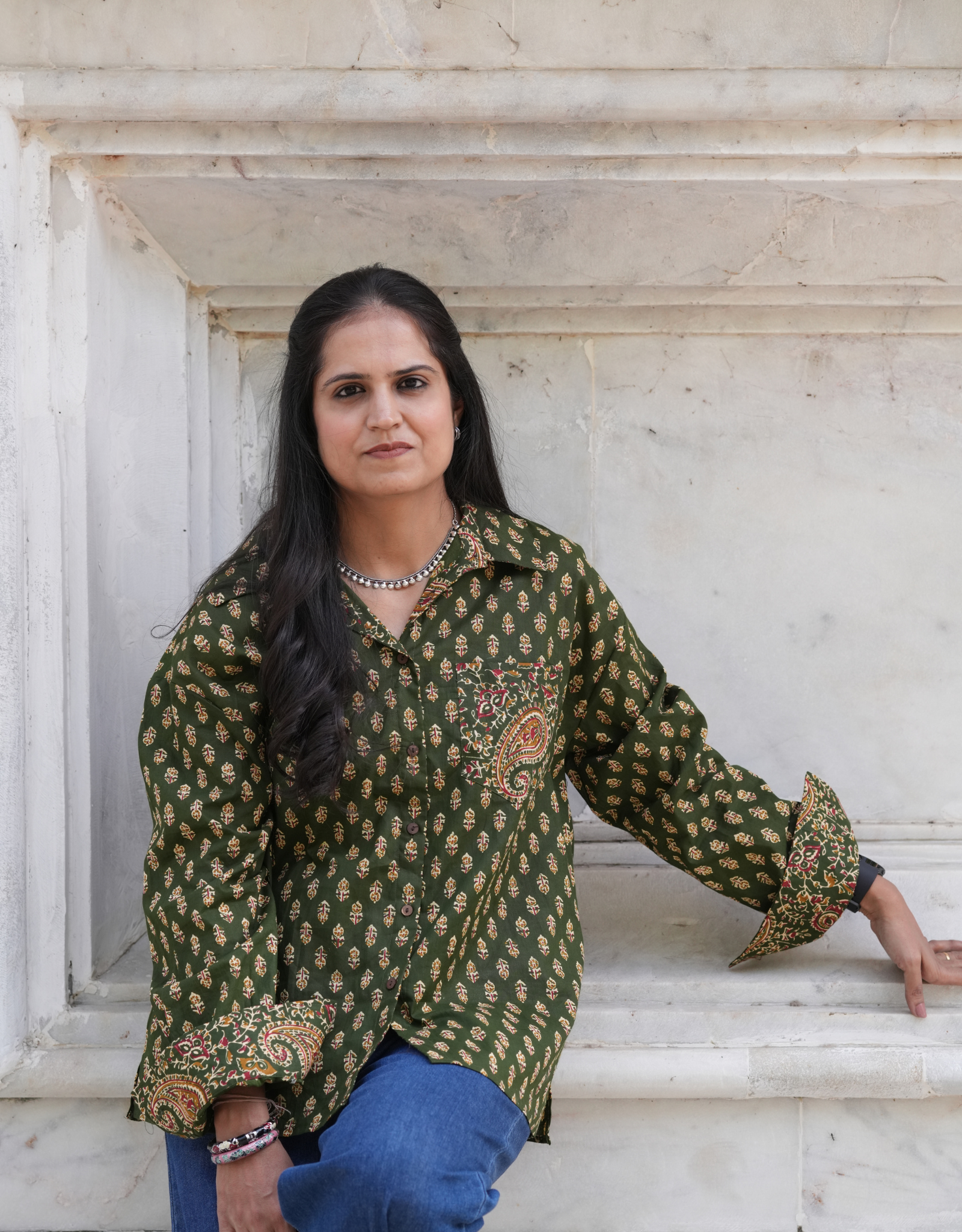 Bangalore Garden Butti Cotton Oversized Shirt