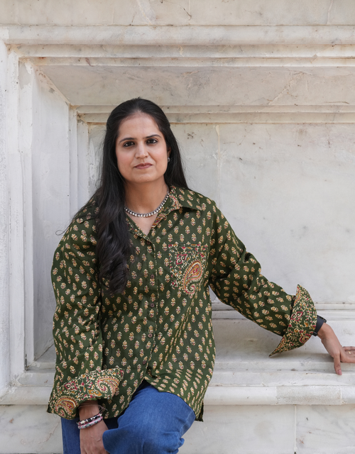 Bangalore Garden Butti Cotton Oversized Shirt