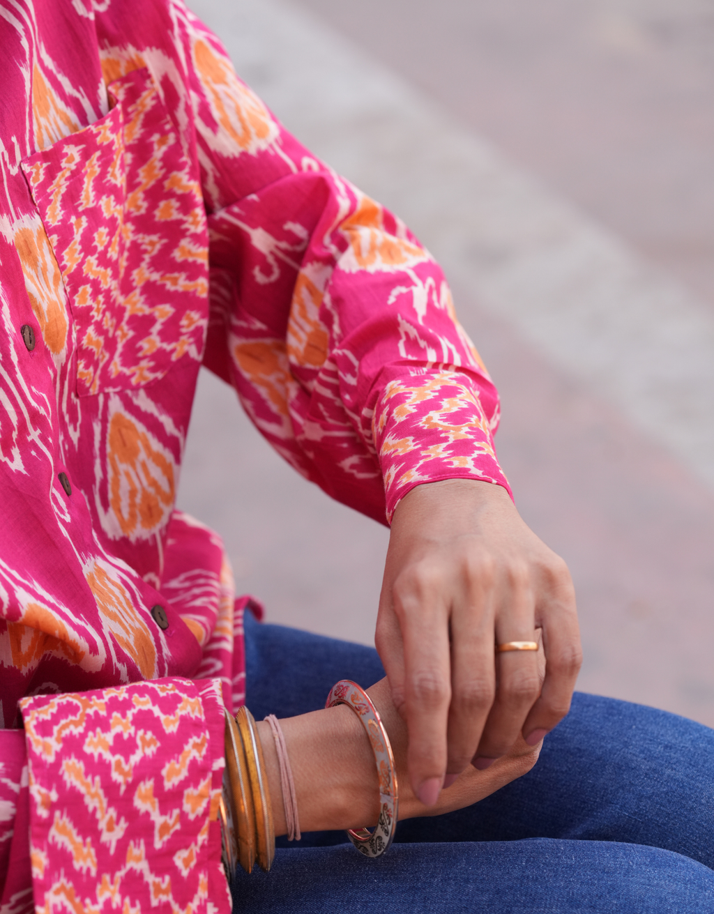 Jaipur Ikat Cotton Oversized Shirt