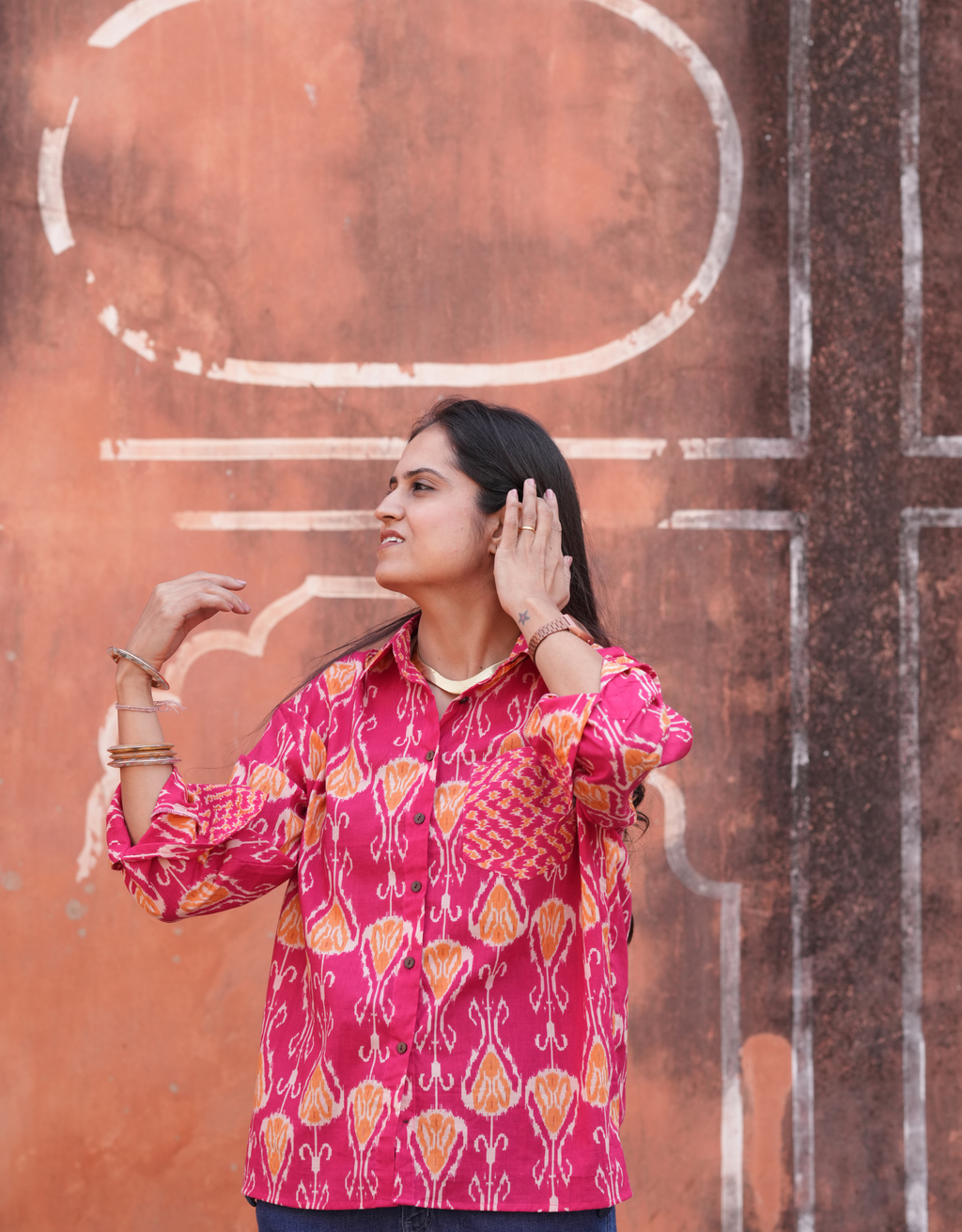 Jaipur Ikat Cotton Oversized Shirt