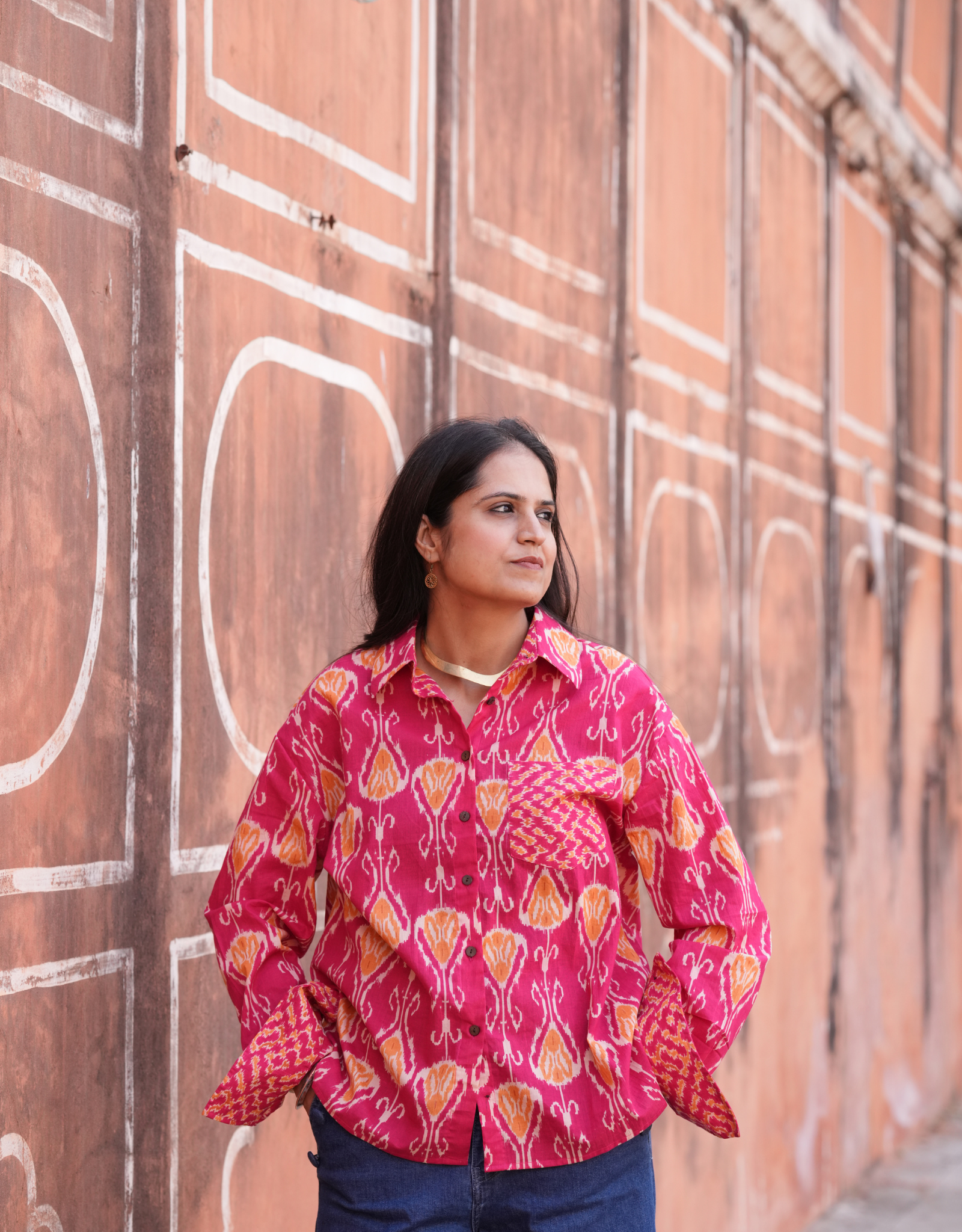 Jaipur Ikat Cotton Oversized Shirt