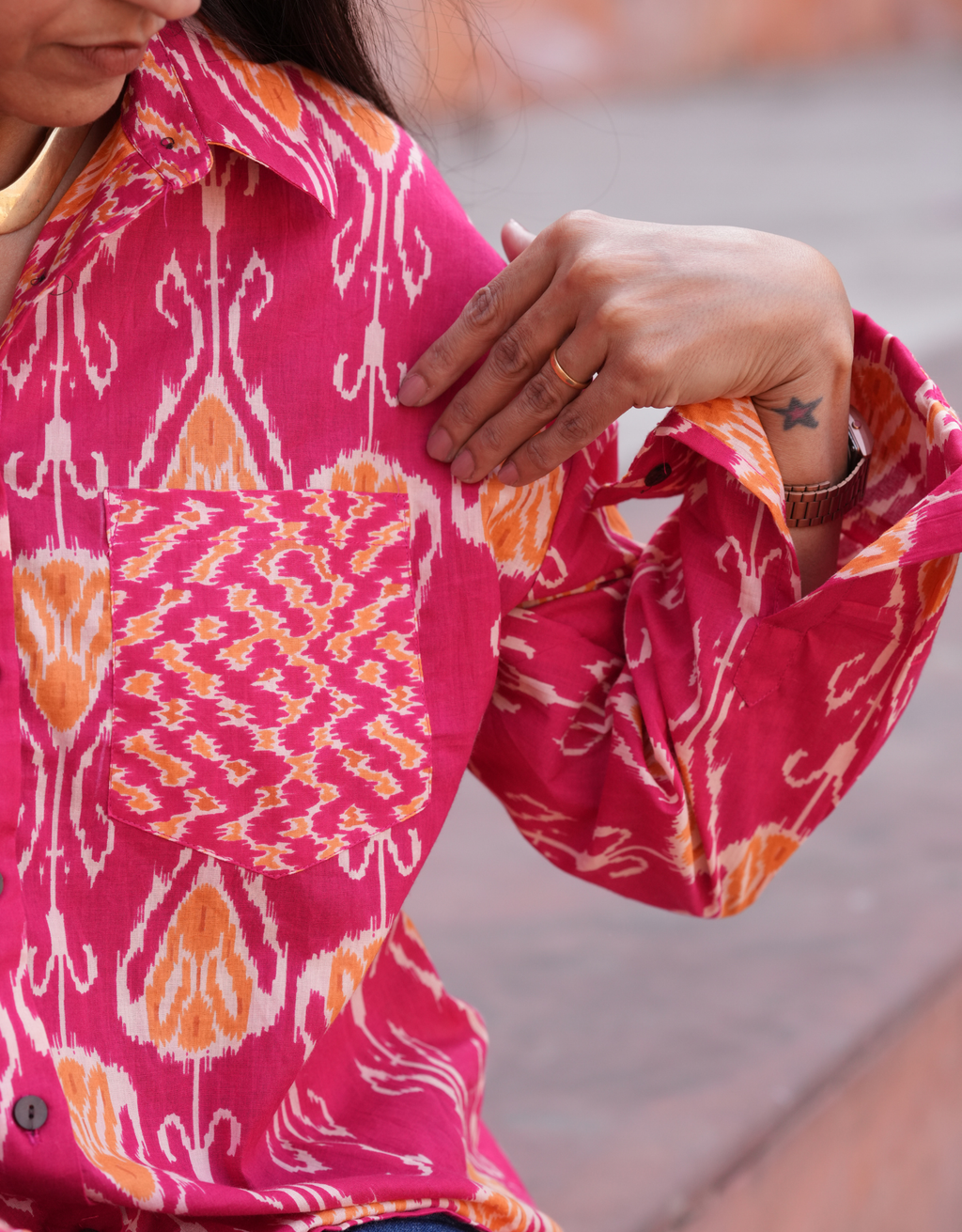 Jaipur Ikat Cotton Oversized Shirt