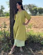 Lime Green Culotte Cotton Flex Co-Ord Set
