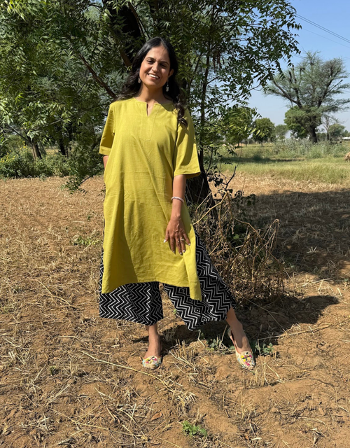 Lime Green Culotte Cotton Flex Co-Ord Set