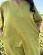 Lime Green Culotte Cotton Flex Co-Ord Set