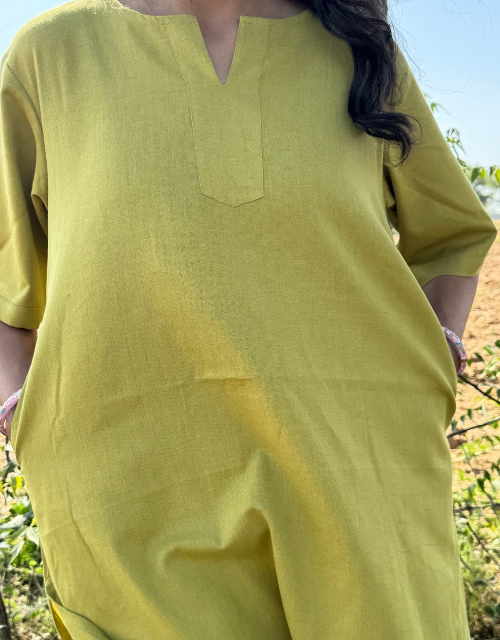Lime Green Culotte Cotton Flex Co-Ord Set