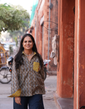 Punjabi Mustard Zigzag Cotton Oversized Shirt