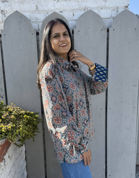 Ajrakh Mandala Cotton Oversized Shirt Without Pocket
