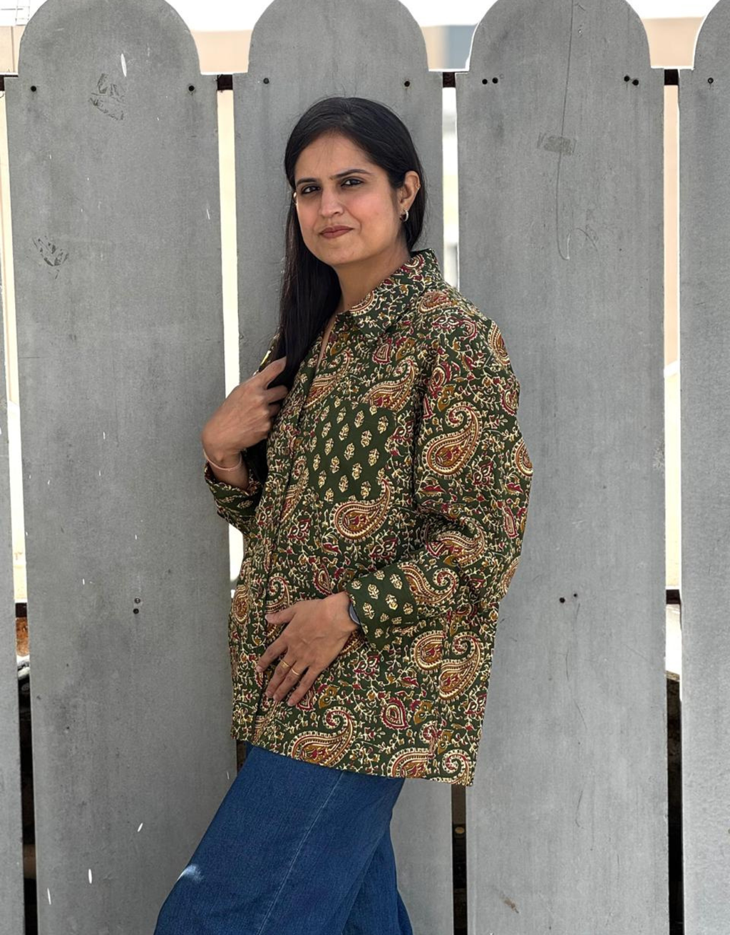 Bangalore Garden Paisley Cotton Oversized Shirt