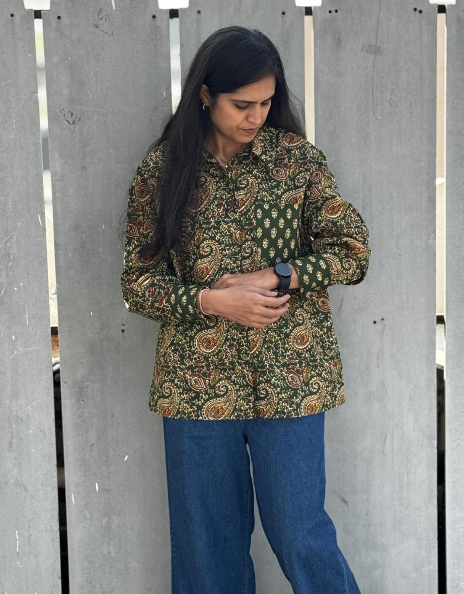 Bangalore Garden Paisley Cotton Oversized Shirt
