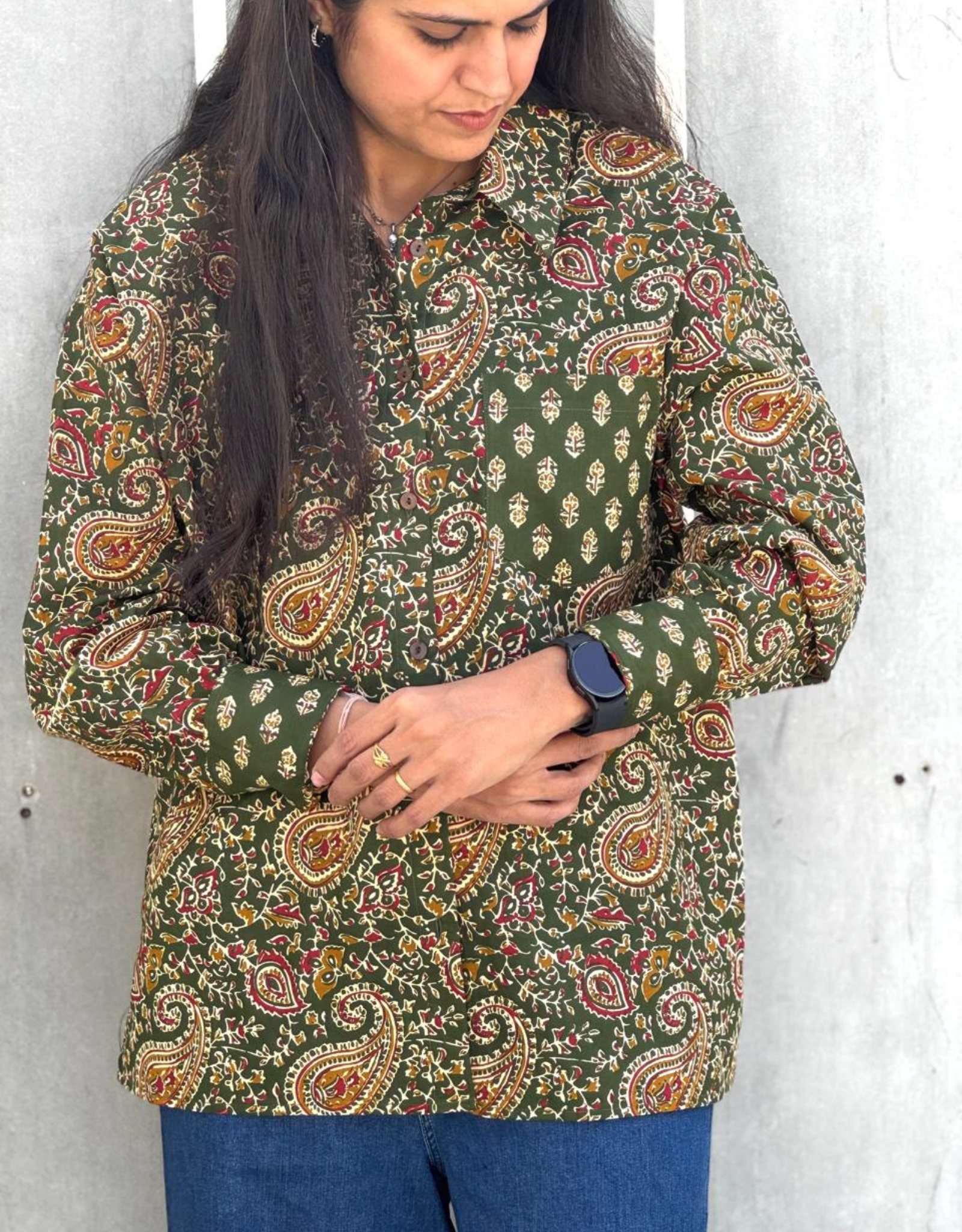 Bangalore Garden Paisley Cotton Oversized Shirt