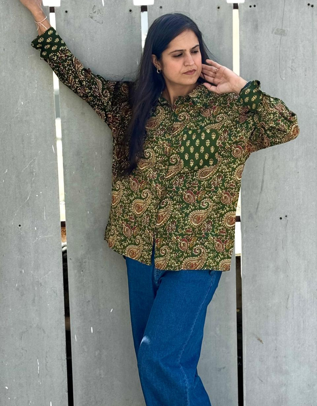 Bangalore Garden Paisley Cotton Oversized Shirt