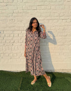 Black Ajarakh Cotton Regular Fit Dress