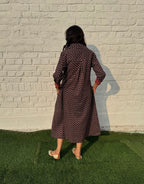 Black Butti Cotton Regular Fit Dress