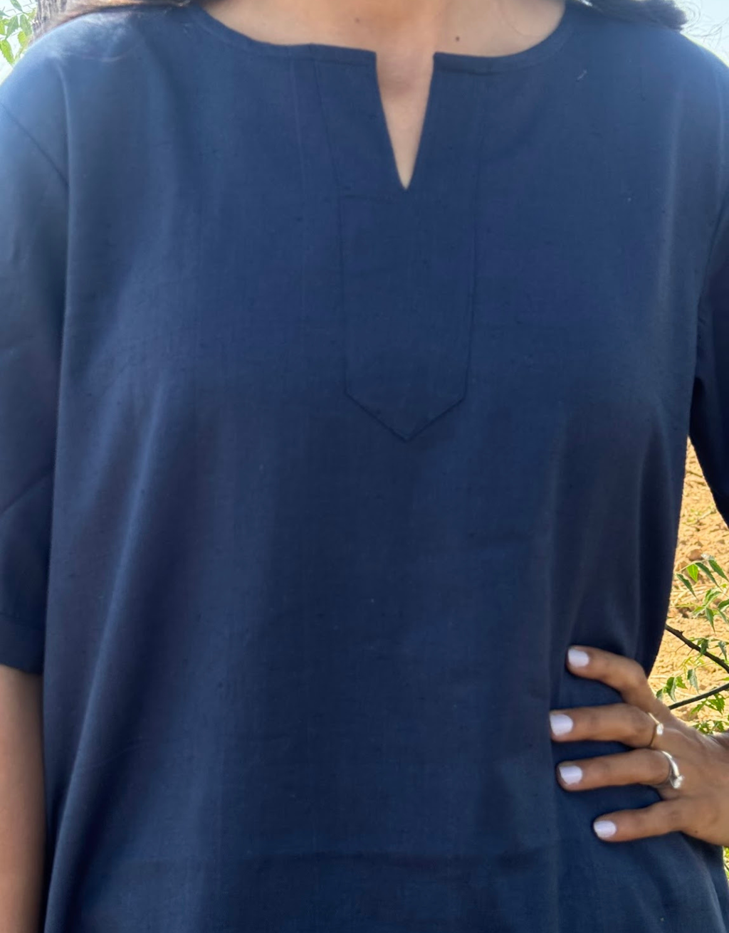 Blue Culotte Cotton Flex Co-Ord Set