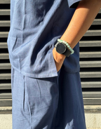 Blue Short Culotte Cotton Flex Co-Ord Set