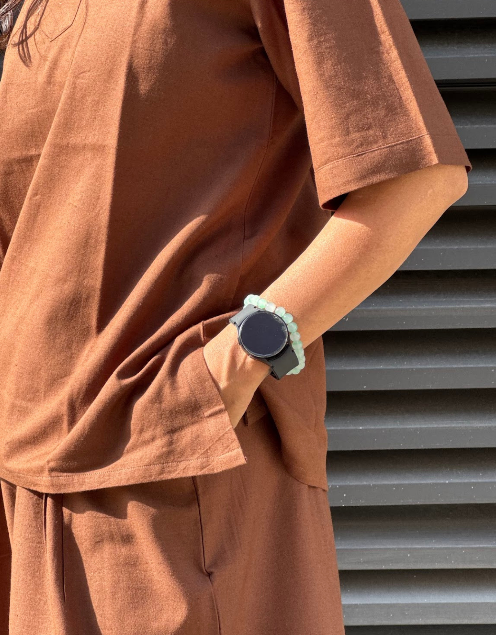 Brown Short Culotte Cotton Flex Co-Ord Set