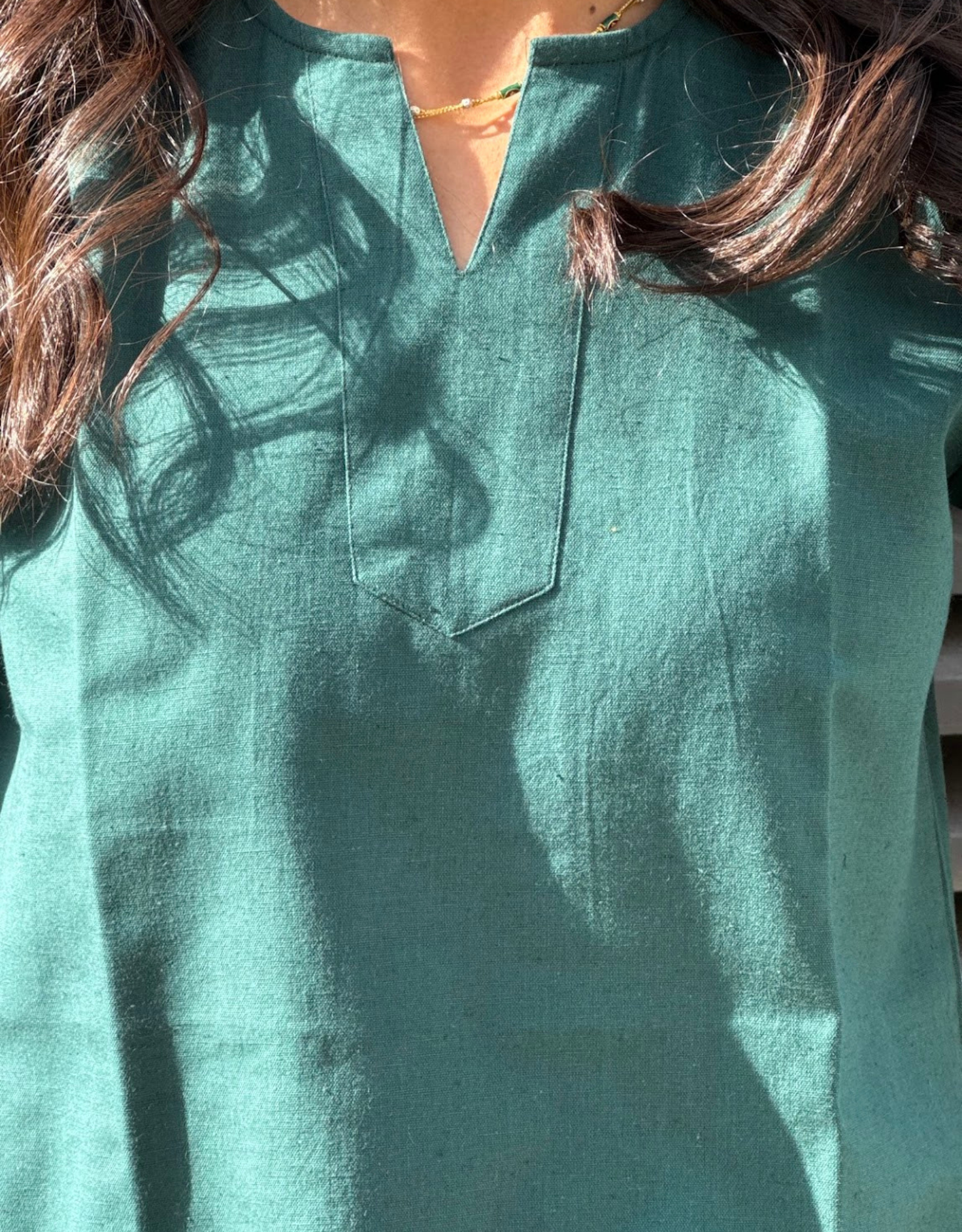 Dark Green Short Culotte Cotton Flex Co-Ord Set