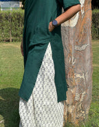 Dark Green Culotte Cotton Flex Co-Ord Set
