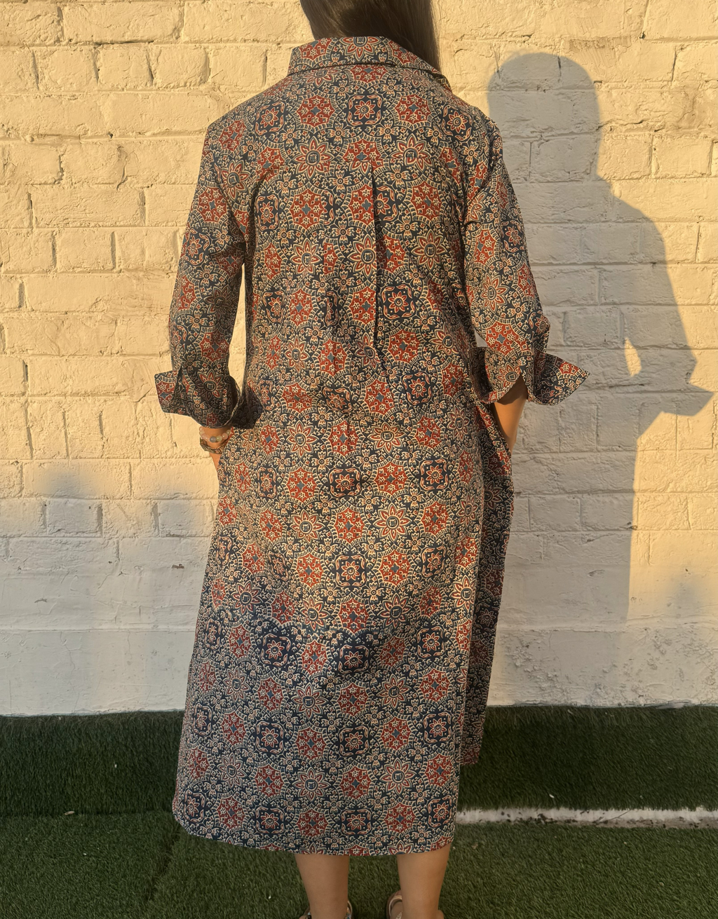 Ajarakh Mandala Cotton Regular Fit Dress