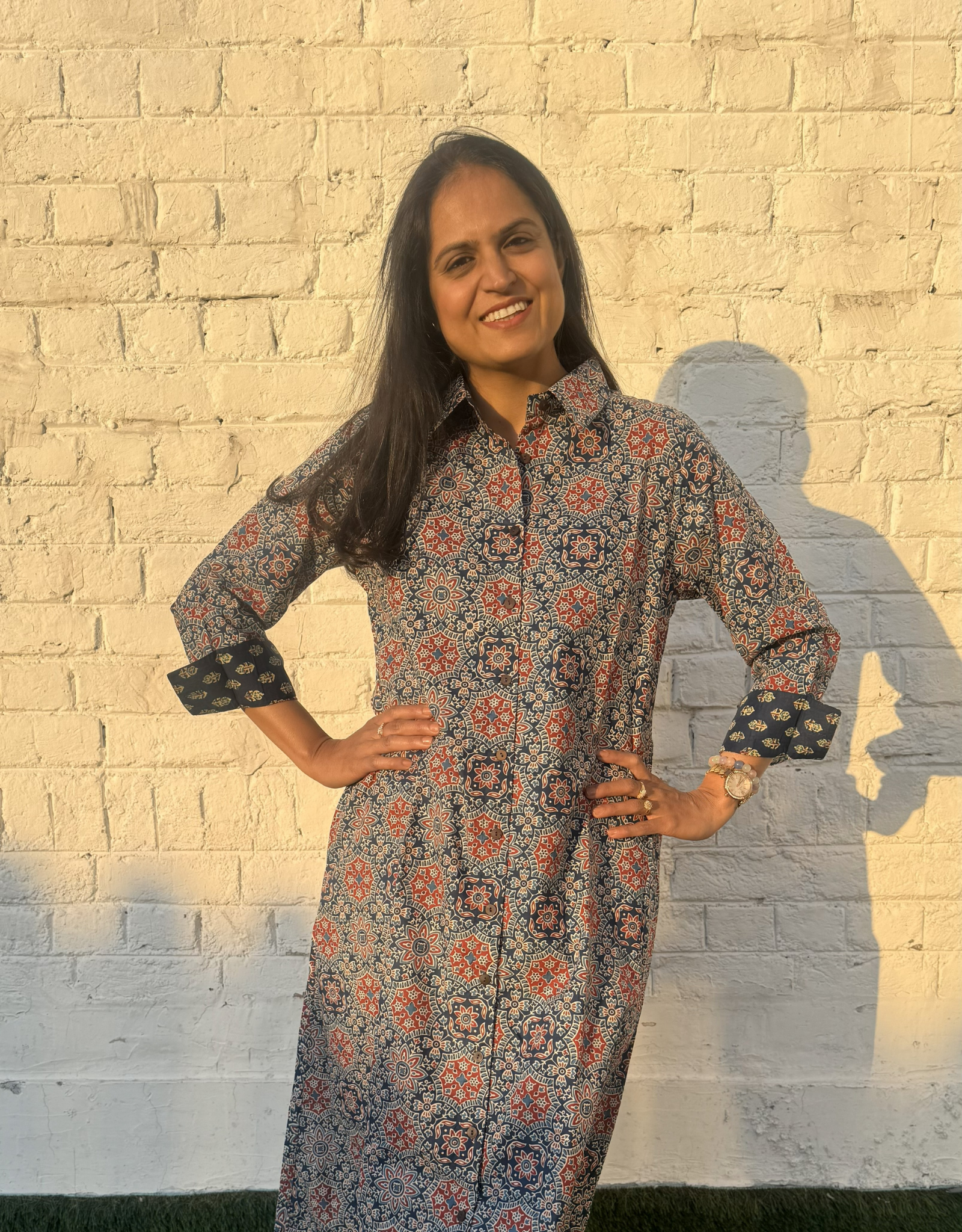 Ajarakh Mandala Cotton Regular Fit Dress