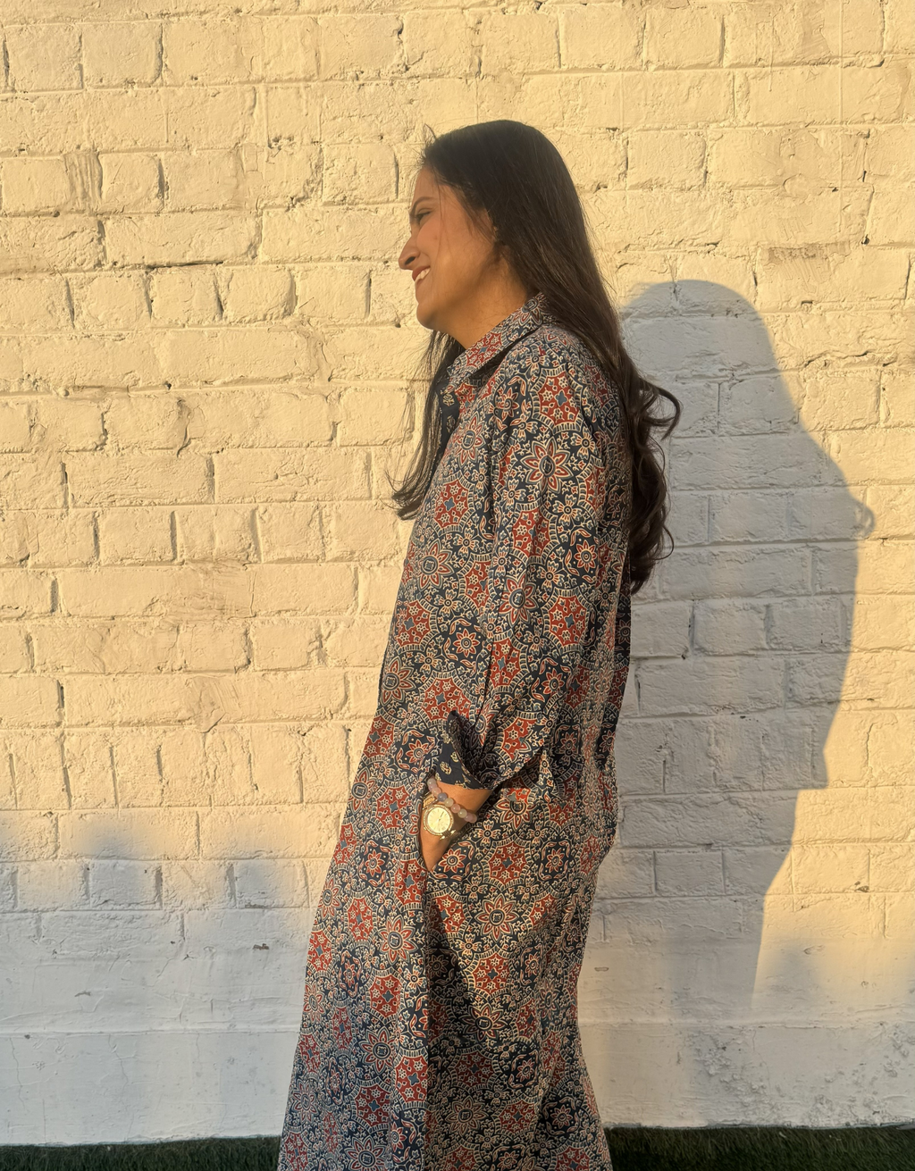 Ajarakh Mandala Cotton Regular Fit Dress