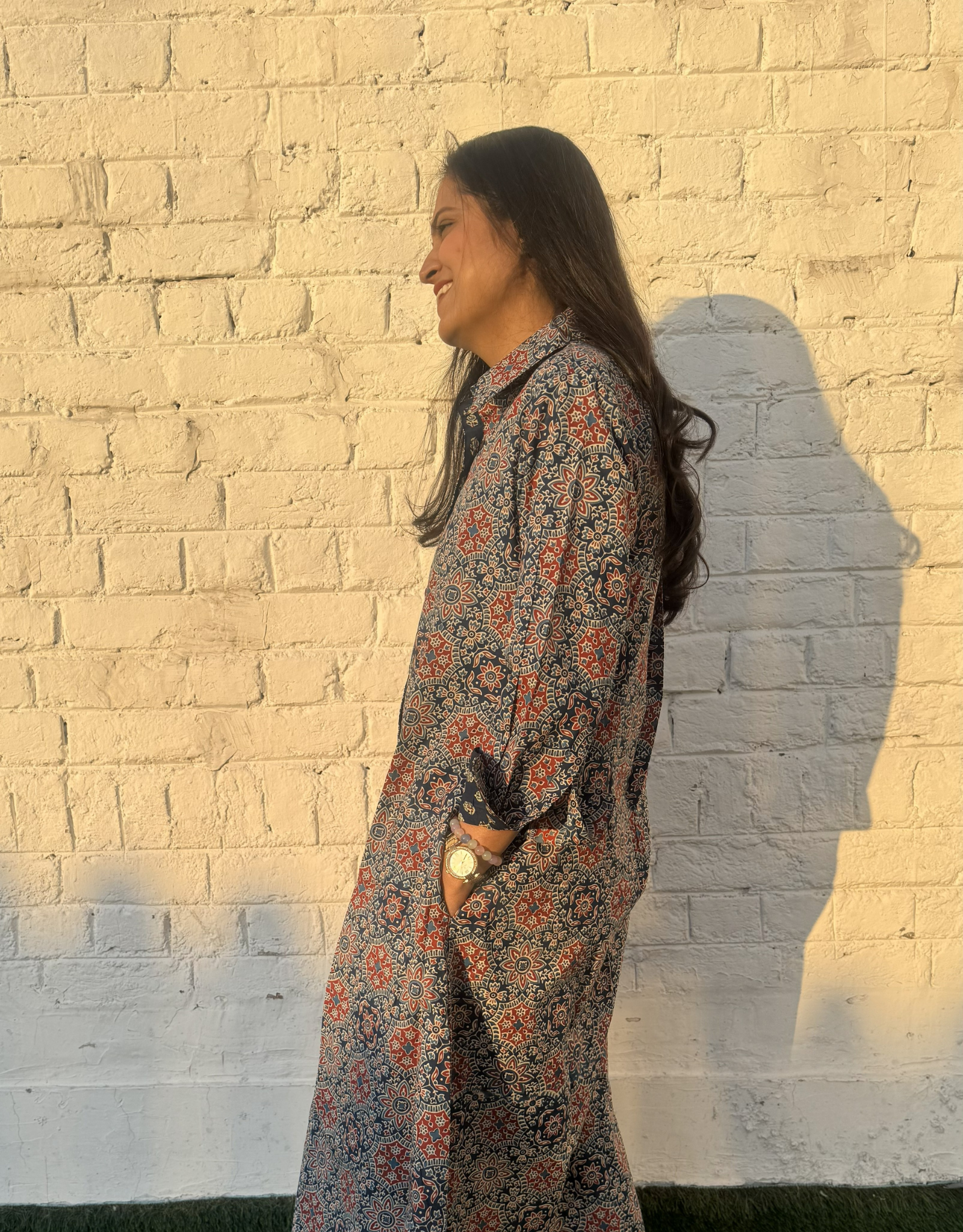 Ajarakh Mandala Cotton Regular Fit Dress