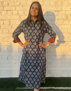 Ajarakh Patta Butti Cotton Regular Fit Dress