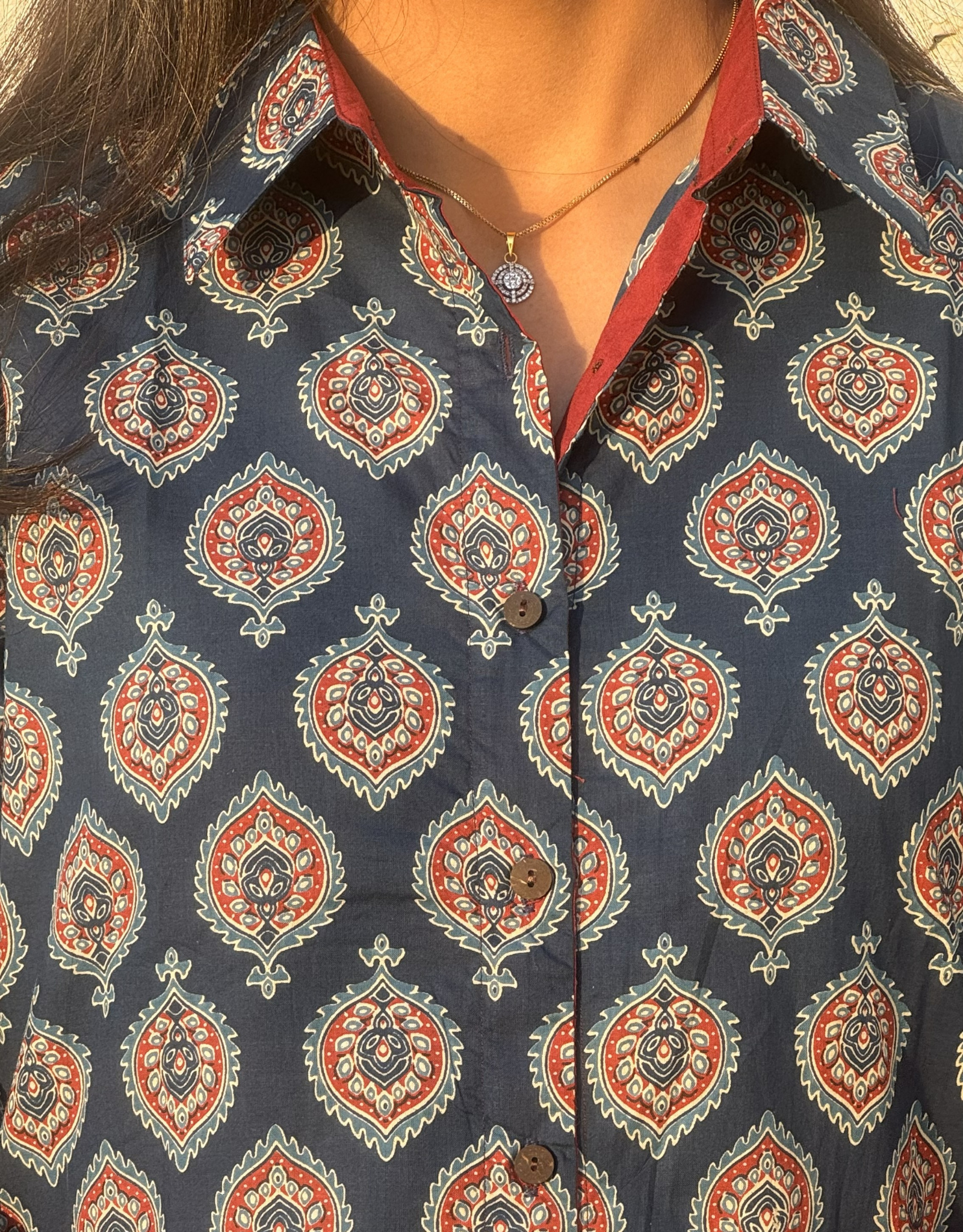 Ajarakh Patta Butti Cotton Regular Fit Dress