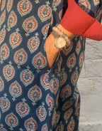 Ajarakh Patta Butti Cotton Regular Fit Dress